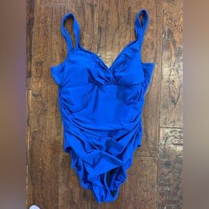 Women's Addison One Piece Swimsuit Trim Shaper Swimsuit Cobalt blue size 16